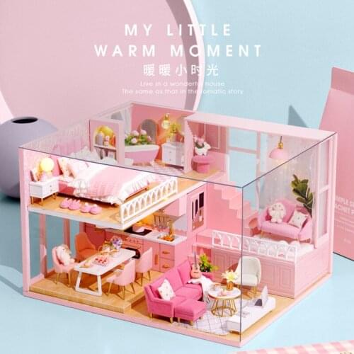 DIY wooden hand assembled building model ,cottage warm small time villa toy creative gift