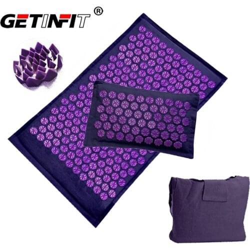 Getinfit New Coconut Fiber Acupressure Mat Massage Mat Set Yoga Mat Needle Relax Muscles Massage Shiatsu Mat Massage Yoga Mat