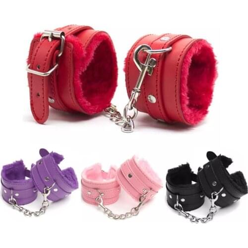 Soft Fur Leather Handcuffs Sex Toys for Couples Ankle Cuff Restraints Bondage Bracelet BDSM Toys Woman Erotic Adult Cosplay
