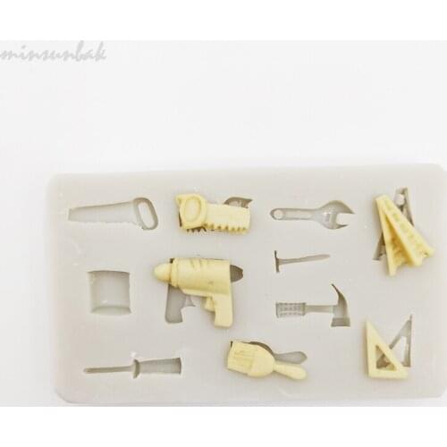 Minsunbak Hardware Tool Cake Tool Electric Drill Ladder Chainsaw And Other Shapes Food Grade Silicone Mold