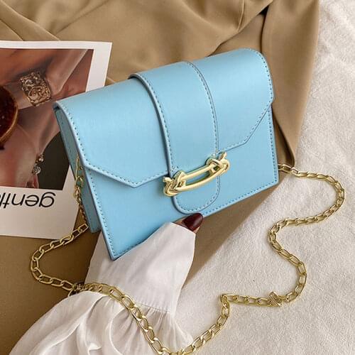 Fashion Solid Color Small Handbags For Women High Quality Pu Leather Shoulder Bag Designer Chain Strap Mini Crossbody Bag