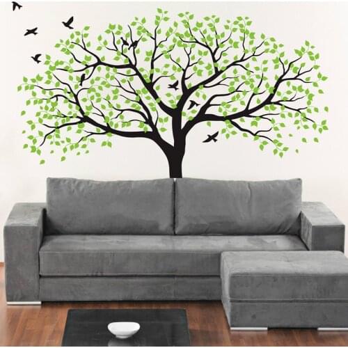 Large White Tree Wall Decal Nursery Wall Sticker Tree and Birds Art Baby Kids Room Wall Stickers Home Decor Mural 210*213cm D472