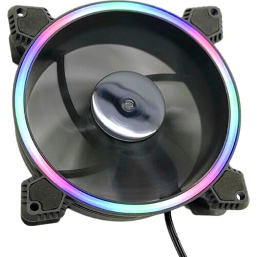 Desktop Computer 12CM Silent Fan Chassis Cooling Fan Thin Halo Mixed Color Light