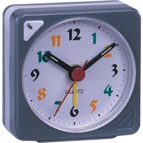 Nightlight Design Mini Non Ticking Bedroom Snooze Travel Plastic Battery Operated Home Decoration Desktop Alarm Clock