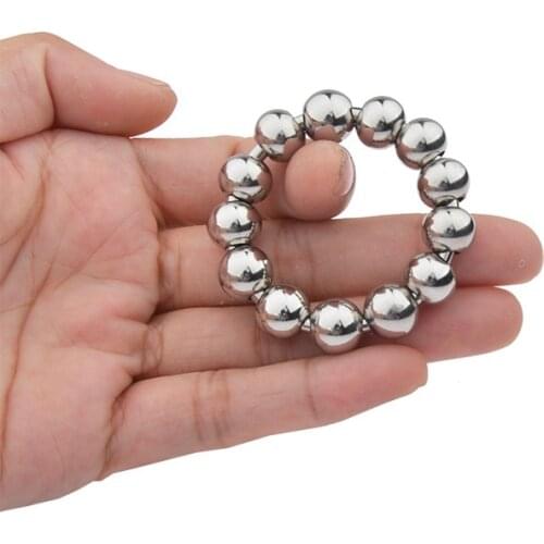 Stainless Steel Penis Ring Full Beads Foreskin Delay Premature Ejaculation Male Sex Toys For Men Glans Cock Ring Mens Cockrings