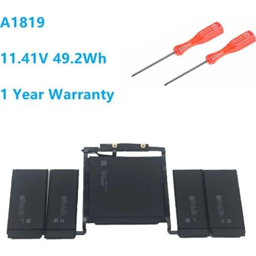 NEW A1819 A1706 Laptop Battery For MacBook Pro 13'' Touch Bar A1706 2016 Year A1819 11.41V 49.2Wh/4314mAh