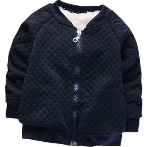 Autumn Winter Children Outerwear Baby Boys Girls Warm Jackets Cotton-padded Plus Velvet Autumn Thickening Snowsuit Coat