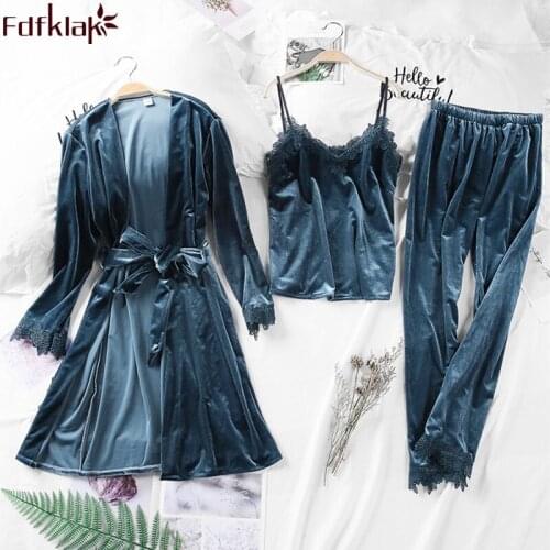 Fdfklak autumn night suits ladies long sleeve sleepwear family set pajamas for women pijama sexy lingerie pyjama femme Q1474