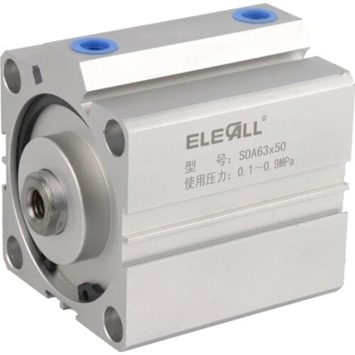 SDA63*10 / 63mm Bore 10mm Stroke Compact Air Cylinders Double Acting Pneumatic Air Cylinder