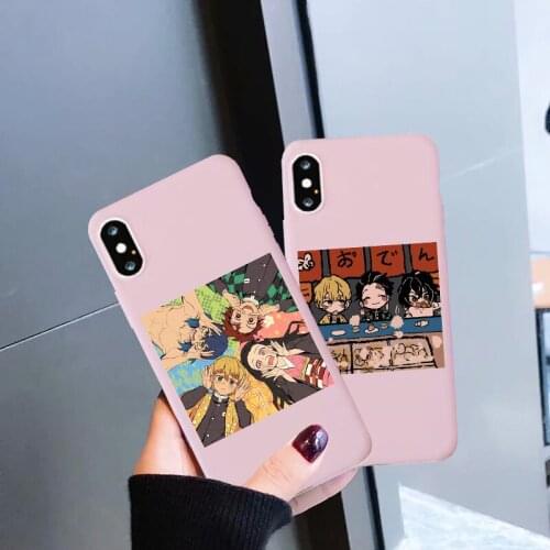 Japan cartoon Kamado Nezuko Kimetsu No Yaiba Demon Slayer Silicone Phone Case for iPhone 11 Pro XS MAX X XR 7 8 6 6s Plus Cover