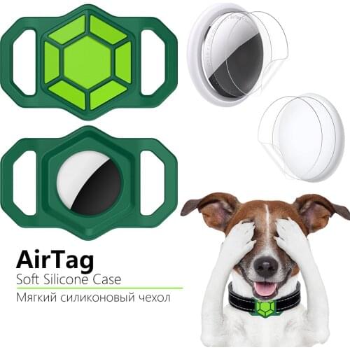 Pet Silicone Protective Case for Apple Airtag GPS Finder Dog Tracker Collar Loop Compatible with Apple Airtags Locator Device