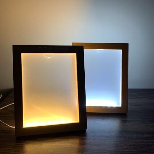 LED Photo Frame Creative USB Table Lamp Lights Bedroom Desk Wood Photo Frame Night Light Bedroom Decor Girfriend Gift