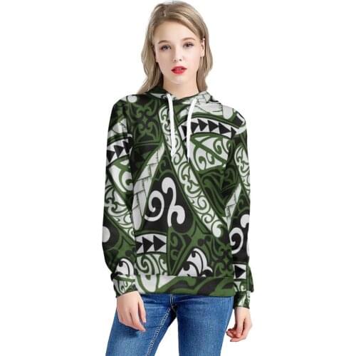High Quality Casual Polynesian Traditional Tribal Custom Clothing Manufacturers Wholesale Pullover Sweatshirts Hoodies Women