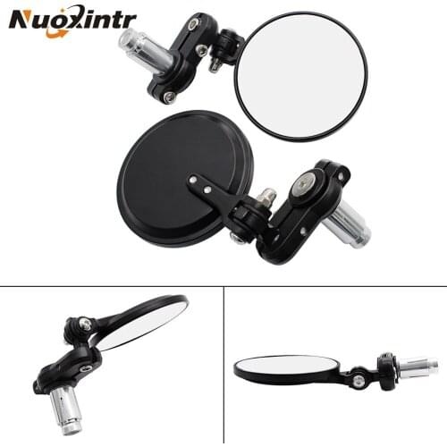 Nuoxintr Universal 7/8" 22mm Motorcycle Handle Bar End Rearview Mirror Motorbike ATV Metal Side Rear View Mirrors Accessories