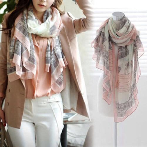 Spring Summer Winter Women Stylish Long Print Cotton Scarf Wrap American Style Ladies Shawl Outdoor Large Silk Scarves