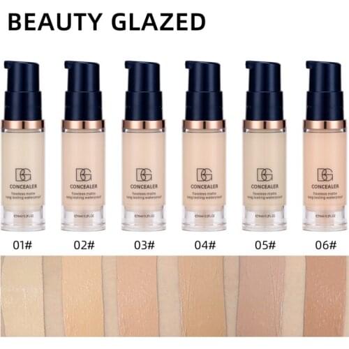 6 Colors Full Cover Liquid Concealer Makeup Eye Dark Circles Cream Face Corrector Waterproof Make Up Base Cosmetic