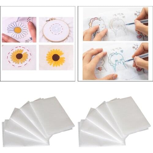 10Sheets Transfers Paper/ Water Soluble Embroidery Stabilizer Cross Stitch Hand Painted Patterns Transfer Paper