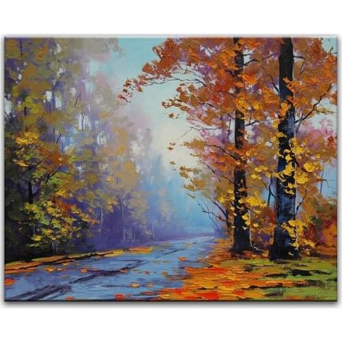 100% hand painted oil painting Home decoration high quality landscape painting pictures DM16071904