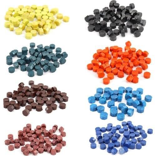 100Pcs Vintage Wax Seal Stamp Beads Envelope Wedding Wax Seal Ancient Sealing Wax Octagon Stamping Sealing Beads Wax Seal