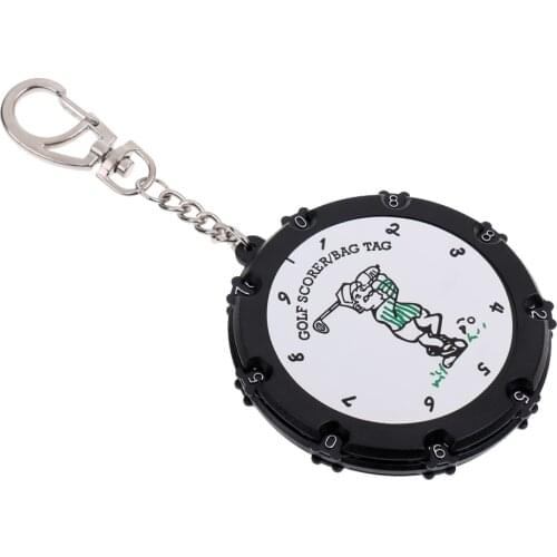 18 Holes Golf Score Counter Scoring Bag Tag Stroke Counter Keyring Silver