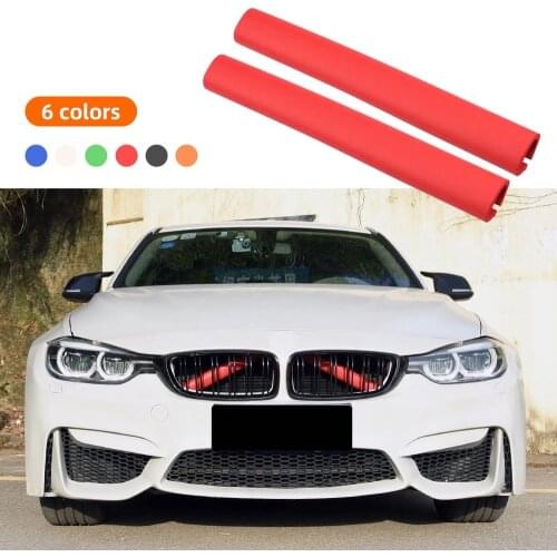 2X Front Grille Trim Strips Cover Frame Stickers For BMW E60 E61 F20 F10 F30 X3 F25 G01 G30 G20 F11 1 2 3 5 Series M Accessories