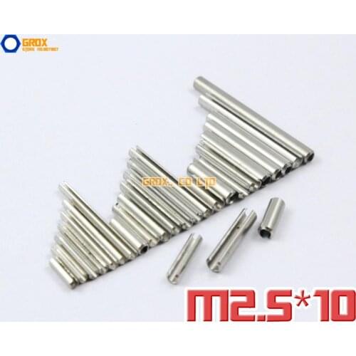 200 Pieces M2.5 x 10mm 304 Stainless Steel Slotted Spring Tension Pin Sellock Roll Pin