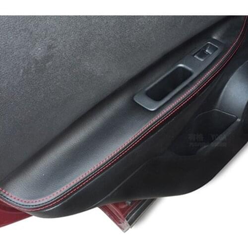 4Pcs Fit For Nissan qashqai 2008-2015 Car Door Armrest Cover Stitching PU Leather Surface Shell Trim Car styling