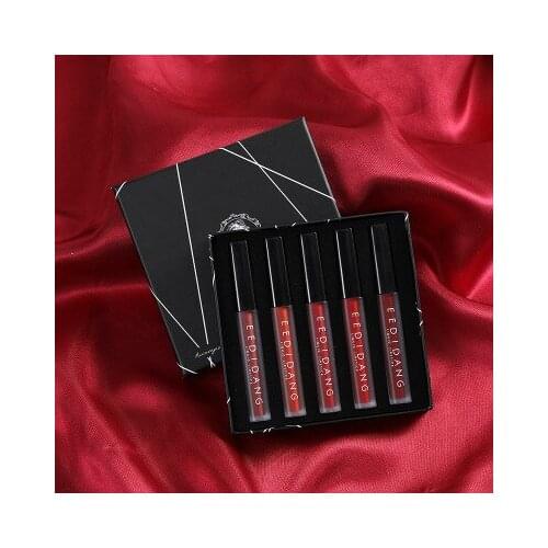5pcs Vitamin Velvet Tube Small Black Bar Lipstick Matte Lipstick