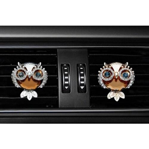 Cute Owl Style Diamond Car Air Freshener Perfume Diffuser Auto Interior Air Conditioner Outlet Vent Perfume Clips Car Styling