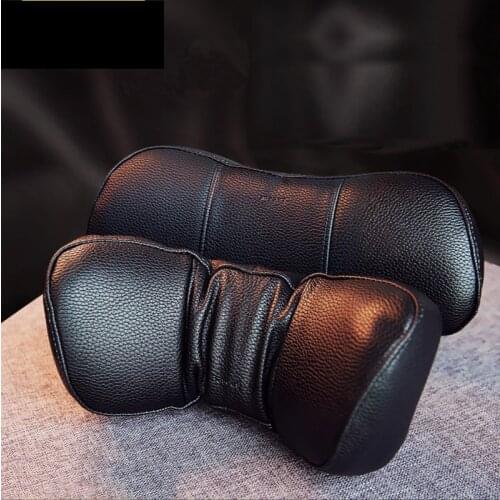Baseus Car Neck Pillow Headrest Pillows PU Leather + Memory Cotton Auto Neck Rest Cushion Pad Travel Neck Headrest Accessories