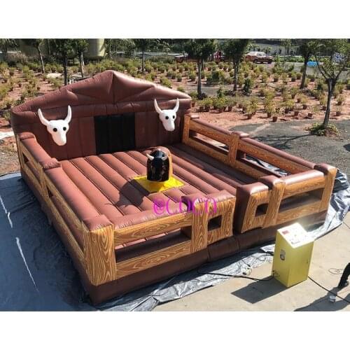 Free sea ship to port,5x5m Machine Rodeo Ride newest inflatable Mechanical bull sport games/commercial bull fighting game