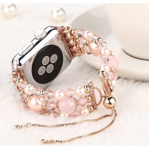 Agate Strap for Apple Watch 40mm 38mm Bracelet for Iwatch Series 6 4 SE 3 5 Band 44mm 42mm Jewelry Women Wristband Accessories