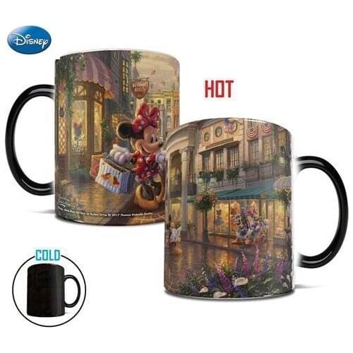Disney Mugs Oil Painting Mickey Minnie Series Bone Ceramic Mugs Home Office Large Capacity Coffee Mugs Milk Mugs Drinking Mugs