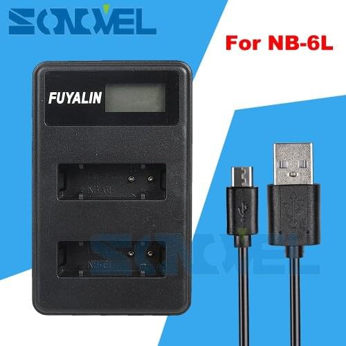 NB-6LH NB-6L USB LCD Dual Battery Charger For Canon Powershot SX240 HS SX270 SX280 SX500 SX510 SX610 SX700 HS/SX170 IS/ ELPH 500