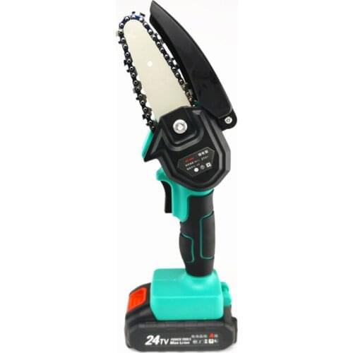 Mini Electric Chainsaw Cordless Handheld Pruning Saw Portable Home Garden Logging Power Tool 24V Lithium Battery Wood Cutter