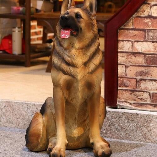 New Simulation Resin Wolf Dog Crafts Decoration Home Living Room Shop Recruit Money Figurines Miniatures Decoration Crafts Gifts