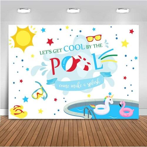 Newborn Pool Party Backdrop for photography Summer Holiday Background for photo Party Decoration Banner 7x5ft Printed 515