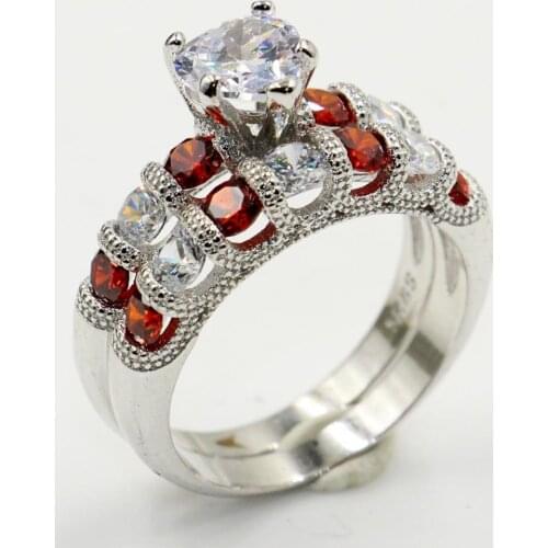 Size 5-10 New Arrival Luxury Jewelry 925 Sterling Silver Heart Shape White Clear 5A Cubic Zirconia Party Bridal Ring for Women