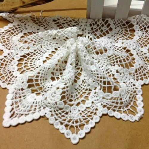 2yards 13cm White Black Water Soluble Embroidery Cotton Lace Trim Lace Craft for Clothing accessories