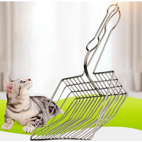 Stain Steel Cat Litter Shovel Cleanning Tools Large Size Scoop With Cleaning Brush Random Color