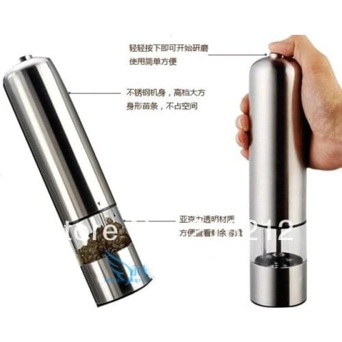 Fashion Hot New Arrive Stainless Steel Electric Kitchen Tool Salt Pepper Mill Grinder muller