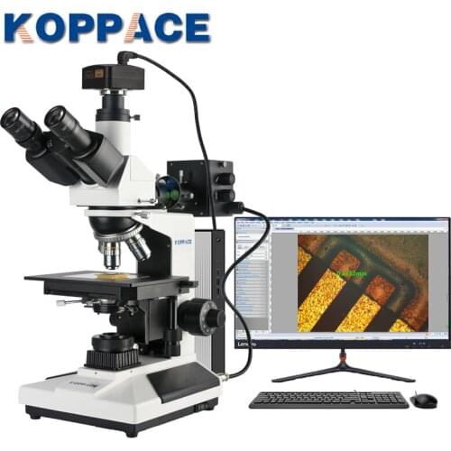 KOPPACE 5 Million Pixels 50X-400X Transflective lighting System Metallurgical Microscope Provide image Measurement Software
