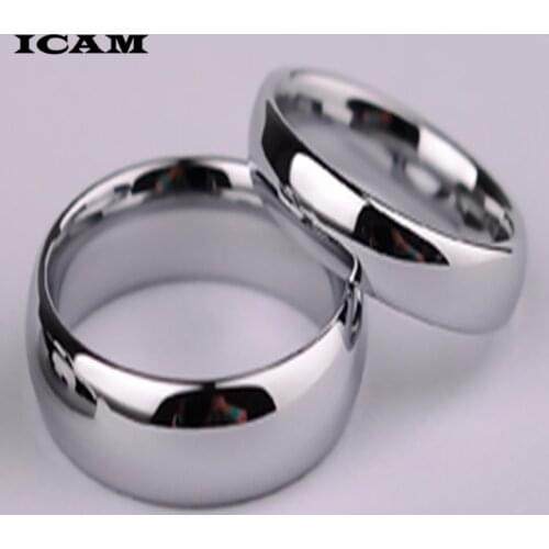 ICAM Fashion jewelry Simple Glossy Mirror Titanium Steel Ring Couple Ring for women men