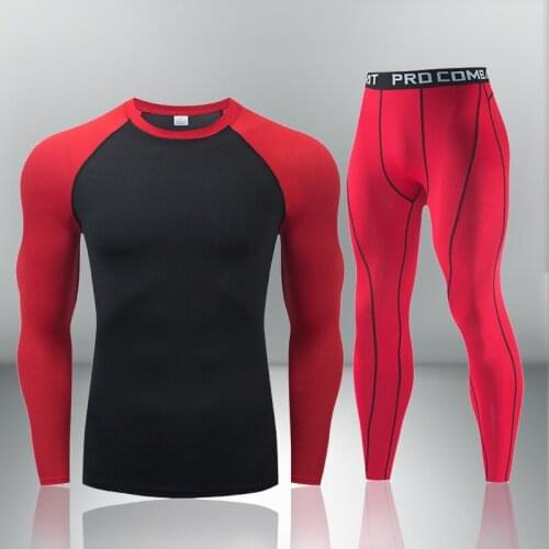 Men Sportswear Compression Sport Suits Quick Dry Running Sets Sports thermal underwear Clothes Joggers Training Gym Fitness