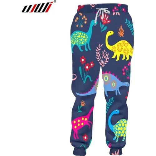 UJWI Winter Man New Dinosaur Cute couple Summer Trousers 3D Printed Large Size 5XL Habiliment Mens Autumn Loose Sweatpants