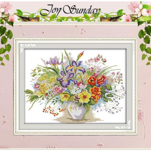 Blooming Flowers Patterns Counted Cross Stitch 11 14CT Cross Stitch Set Wholesale Chinese Cross-stitch Kit Embroidery Needlework