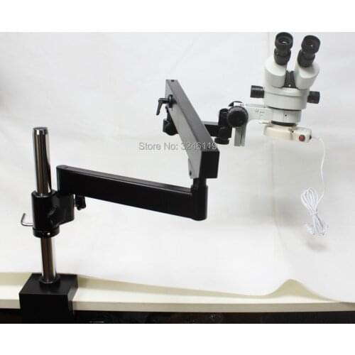 Continuous Zoom Binocular Visual 7X-90X Trinocular Industrial Inspection Microscope Long Arm Boom Clamp Large Stereo Table Stand