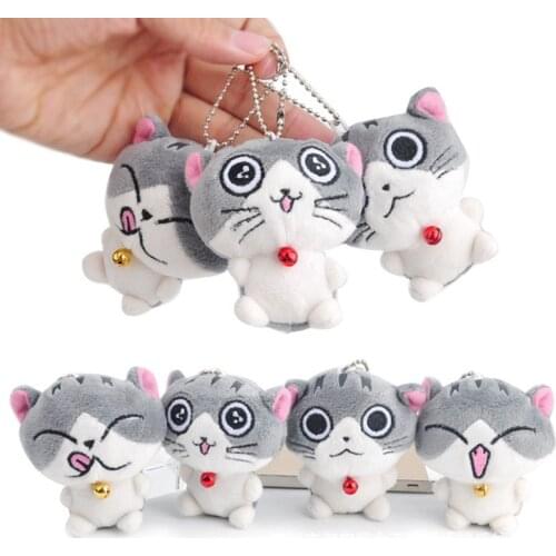 New Kawaii 7cm Kawaii Chis Cat Plush Stuffed Toy Doll Kids keychain pendant Gift Plush Toy Doll K0197
