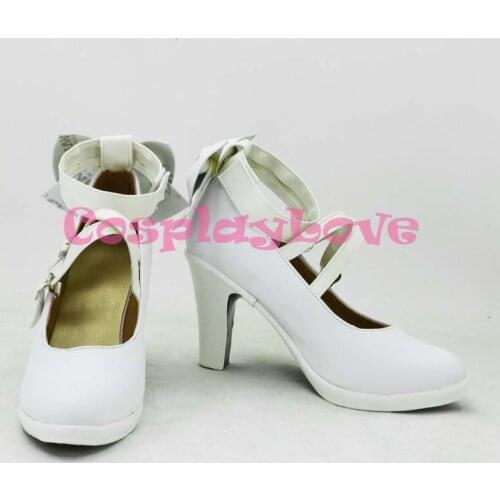 Newest Custom Made Japanese Anime White Puella Magi Madoka Magica Kaname Madoka Cosplay Shoes Long High Heel Boots For Halloween