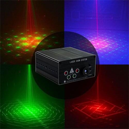 New 48 Patterns RGB Mini Laser Projector Light DJ Disco Party Music Laser Stage Lighting Effect With LED Blue Xmas Lights